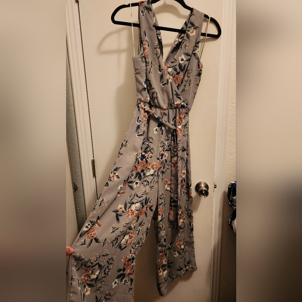 June n Hudson Green floral jumpsuit small